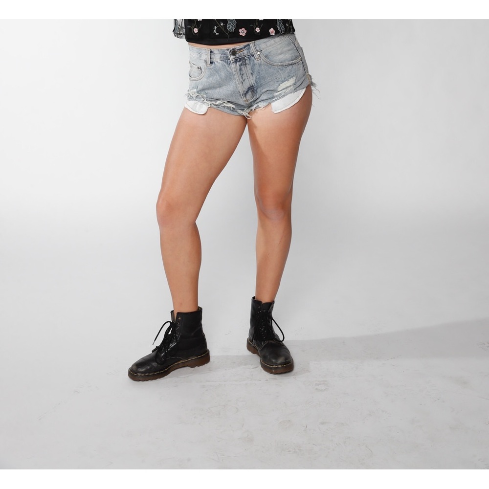 Light denim shorts